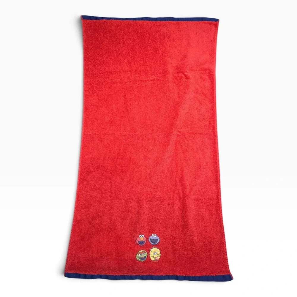Sesame Street Red Beach Towel Elmo Cookie Monster Big Bird Oscar 2018 46x24